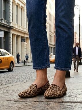 Rothy's Leopard Print Knit Loafers/Flats - Women's Size 8.5